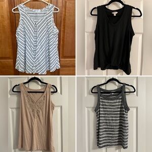 Sleeveless tops bundle, size M